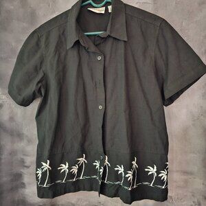 SunBay Cotton's Women Button Up Top Size M
